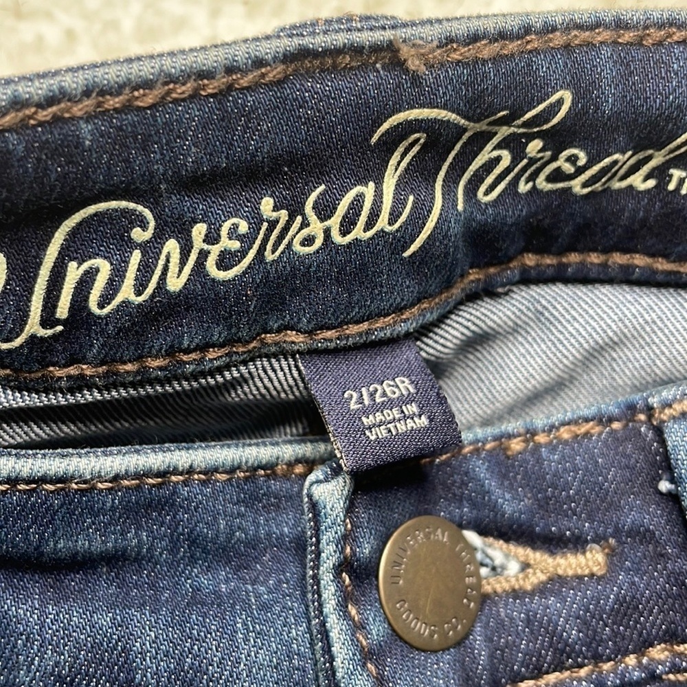 Universal Thread Denim Jeans Stretch Mid Rise Jegging Size 2 / 26 R - Picture 7 of 9